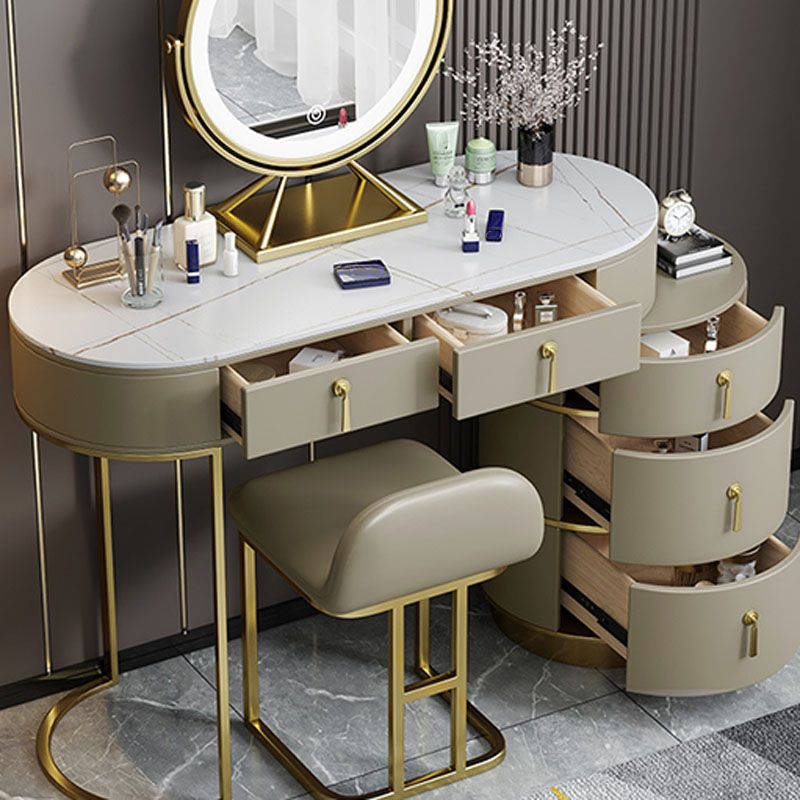 Contemporary Dressing Table Stool Set Slate Top Vanity Dressing Table Clearhalo 'Bedroom Furniture' 'furn' 'furn_makeup_vanities' 'Furniture' 'Makeup Vanities' 'makeup_vanities' 1200x1200_ac962601-7747-4fe3-9c88-b19610024e87