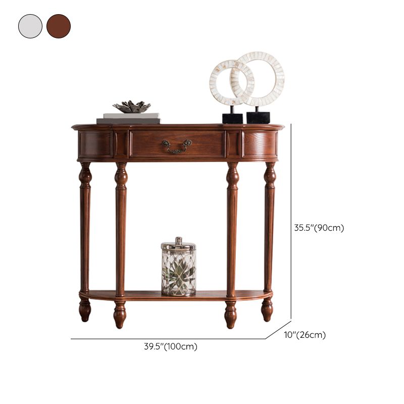 Victorian Rubber Wood End Table Free Form Sofa Console Table for Hall Clearhalo 'Console Tables' 'console_tables' 'Entry & Mudroom Furniture' 'furn' 'furn_console_tables' 'Furniture' 1200x1200_ac9707cf-cef6-4579-bcd9-8bb20ce42f39