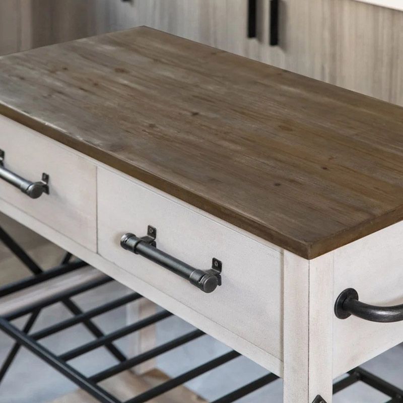 Correo de cocina enrollable de la isla de cocina de madera sólida con rejilla de toallas