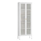 Modern Style Bookcase Metal Closed Back Bookshelf with Door for Home Office