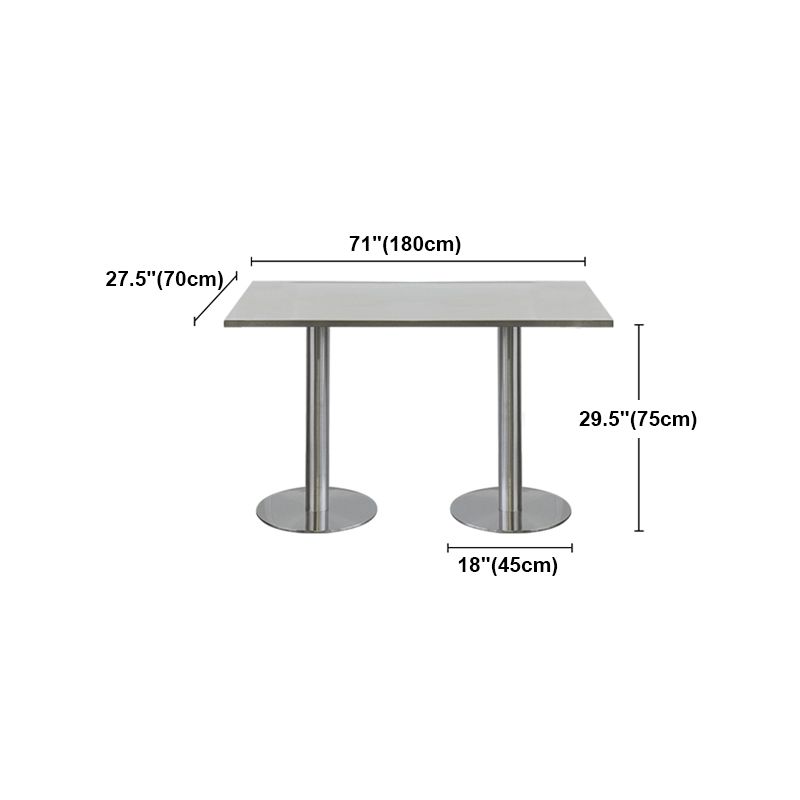 Industrial Style Dining Site Table Stainless Steel Dining Room Collection Clearhalo ' dining_table' 'Dining Tables & Seating' 'Dining Tables' 'furn' 'furn_dining_table' 'Furniture' 'furniture_dining_table' 'Kitchen & Dining Furniture' 'kitchen&dining_furn' 'kitchen' 'kitchen_dining_table' 1200x1200_ac999c10-c435-4f77-9351-7a2e34fc6c4a