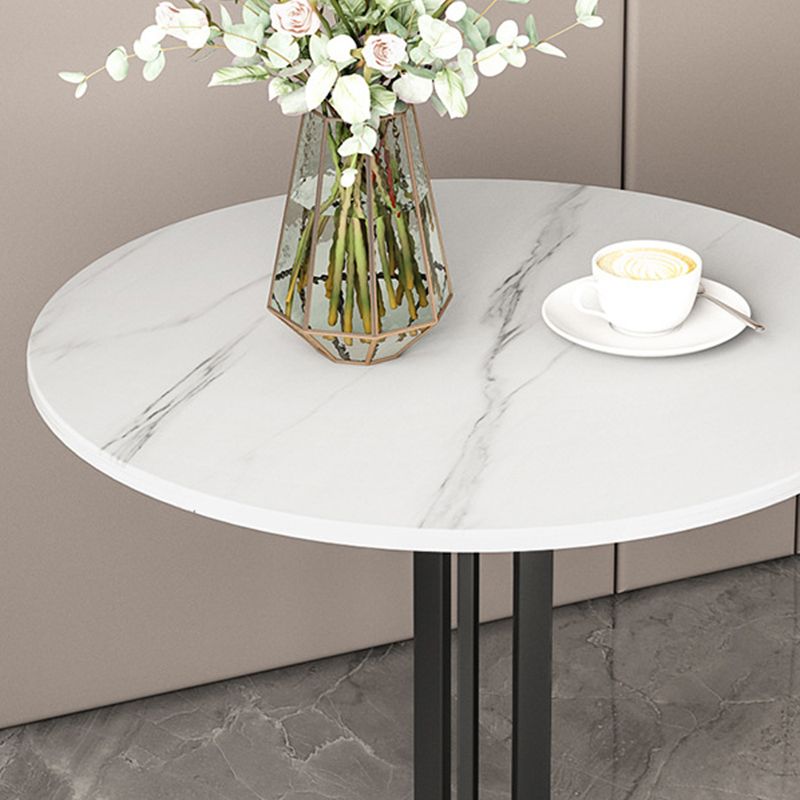 Cross Table Iron Base Design Rock Slab White/black Material Round Table Top Side Table Clearhalo 'Coffee & Accent Tables' 'End & Side Tables' 'end_side_tables' 'furn' 'furn_end_side_tables' 'Furniture' 'Living Room Furniture' 1200x1200_ac9ad8c7-0735-41b3-975d-357d78cba1ea