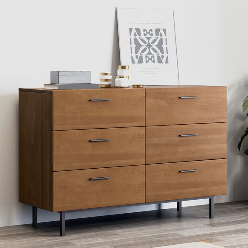 Gabinete de almacenamiento resistente al agua Cofres de acento de madera maciza con 6 cajones