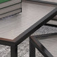 Contemporary Square Nesting Coffee Table Set with Glass Top and Iron Base