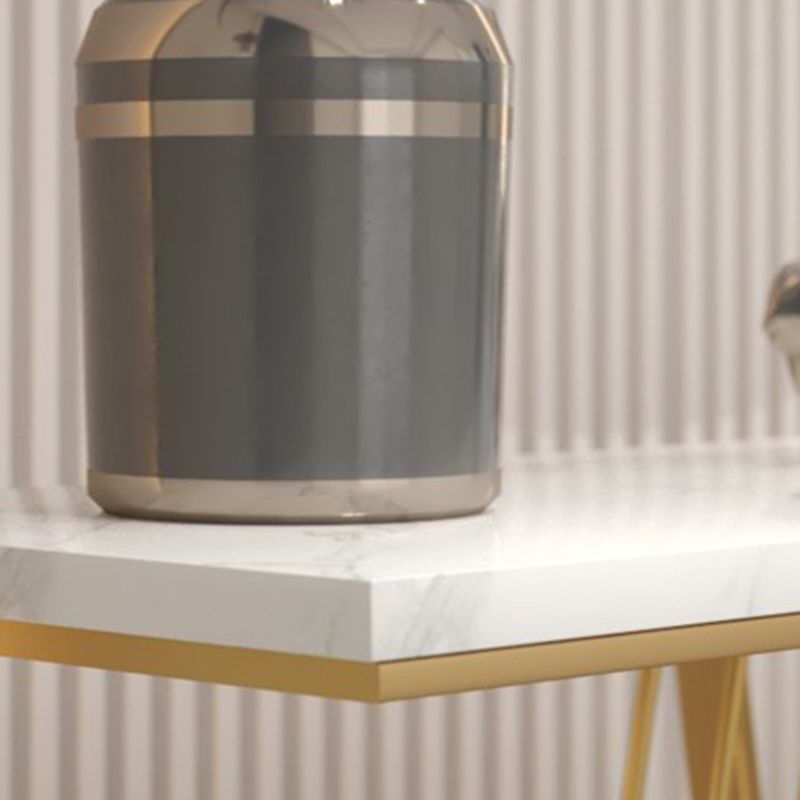 金属脚のある石トップアクセントコンソールテーブル31.50 "H