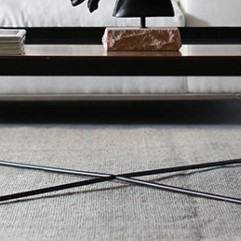 Mid-Century Modern Black Coffee Table with Iron Tray Top and Cross Legs