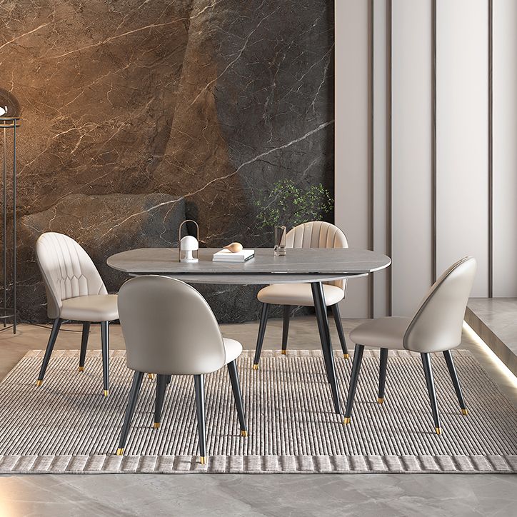 Sintered Stone Top Round Table for Restaurant Modern Dining Table with 4 Legs Clearhalo ' dining_table' 'Dining Tables & Seating' 'Dining Tables' 'furn' 'furn_dining_table' 'Furniture' 'furniture_dining_table' 'Kitchen & Dining Furniture' 'kitchen&dining_furn' 'kitchen' 'kitchen_dining_table' 1200x1200_ac9f449d-9eee-4519-8462-e40699d9bf2c