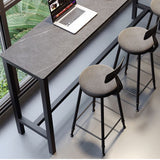 Industrial Bar-height Table Stone Top Pub Table with Black Base Clearhalo 'Bar Furniture' 'Bar Tables' 'bar_tables' 'furn' 'furn_bar_tables' 'Furniture' 'Kitchen & Dining Furniture' 1200x1200_aca1146c-c7eb-4712-ba7e-000ebeef1ae3