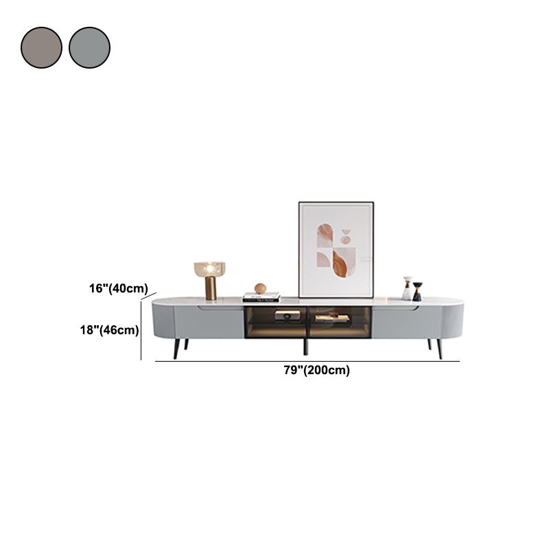 Console TV contemporanea, supporto TV in finto legno con 2 cassetti