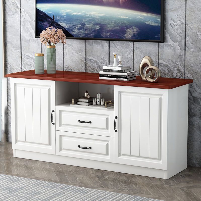 Mueble para TV de 2 puertas de madera estilo escandinavo Consola para TV con estante