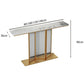 Glam Rectangle Shape Console Sofa Table with Stone Top for Hall