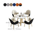 Set di mobili in pietra glam di 5 tavolo da dinette a forma rotonda con sedia imbottita