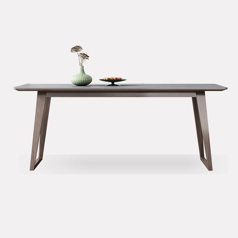 Mid-Century Modern Dining Table Gray Sintered Stone Dining Table with Wood Base Clearhalo ' dining_table' 'Dining Tables & Seating' 'Dining Tables' 'furn' 'furn_dining_table' 'Furniture' 'furniture_dining_table' 'Kitchen & Dining Furniture' 'kitchen&dining_furn' 'kitchen' 'kitchen_dining_table' 1200x1200_aca6f21e-0133-4858-858b-c0d1688eb9dc