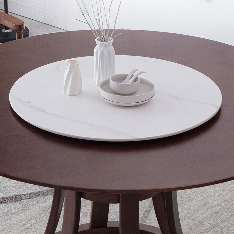 Solid Wood Pedestal Table Convertible Dining Table for Kitchen Clearhalo 'Dining Tables & Seating' 'Dining Tables' 'dining_table' 'furn' 'furn_dining_table' 'Furniture' 'Kitchen & Dining Furniture' 1200x1200_aca80520-af0c-4cf7-bbe0-bcd1263be029