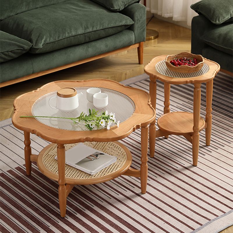 4 Legs Coffee Table No Distressing Solid Wood Coffee Table with Shelf Clearhalo 'Coffee & Accent Tables' 'Coffee Tables' 'coffee_tables' 'furn' 'furn_coffee_tables' 'Furniture' 'Living Room Furniture' 1200x1200_aca910bc-cdb5-4966-afbb-9dac8de9eac2