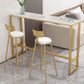Modern Style 3/5 Pieces Faux Marble Rectangular Bar Table Set for Living Room