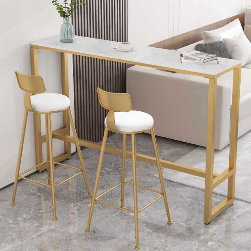 Modern Style 3/5 Pieces Faux Marble Rectangular Bar Table Set for Living Room