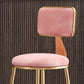 Glam Round Counter Stool Footrest Upholstered Low Back Indoor  Dining Stool