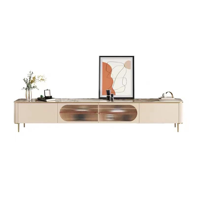 Stone Media Console Enclosed Storage TV Stand Console for Living Room Clearhalo 'furn' 'furn_tv_stands_entertainment_centers' 'Furniture' 'Living Room Furniture' 'TV Stands & Entertainment Centers' 'TV Stands & Media Storage Furniture' 'tv_stands_entertainment_centers' 1200x1200_acad5667-37db-4983-ae49-bbd87dba4b70
