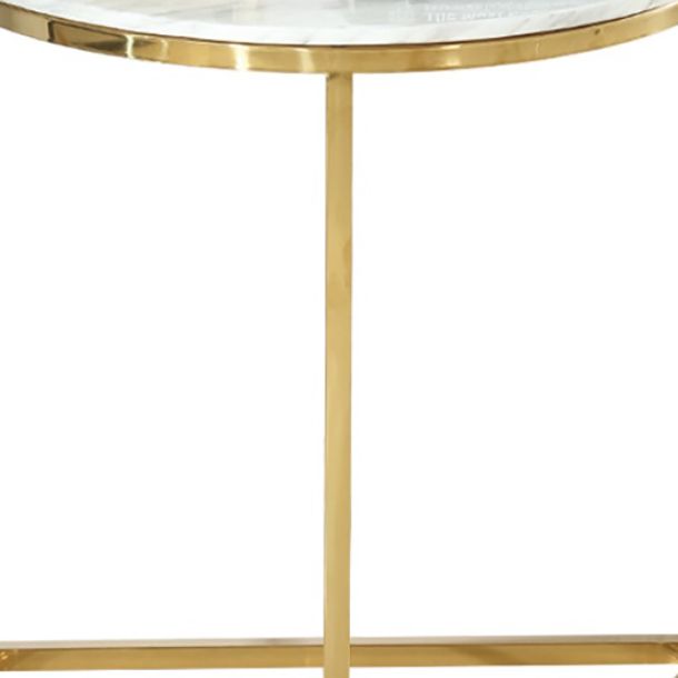 Glam Stone End Table Scratch Resistant Console Table for Hall Clearhalo 'Console Tables' 'console_tables' 'Entry & Mudroom Furniture' 'furn' 'furn_console_tables' 'Furniture' 1200x1200_acad7553-eab7-4832-985d-e76f8c843cc7