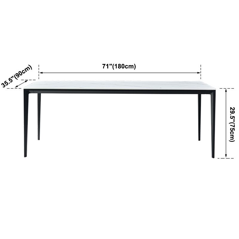 Simple Sintered Stone Top White Dining Table Rectangle Shape Dining Table for Kitchen Clearhalo ' dining_table' 'Dining Tables & Seating' 'Dining Tables' 'Furniture' 'furniture_dining_table' 'Kitchen & Dining Furniture' 'kitchen&dining_furn' 'kitchen' 'kitchen_dining_table' 1200x1200_acade488-8ccf-4906-b4cd-2ad3e1515a45