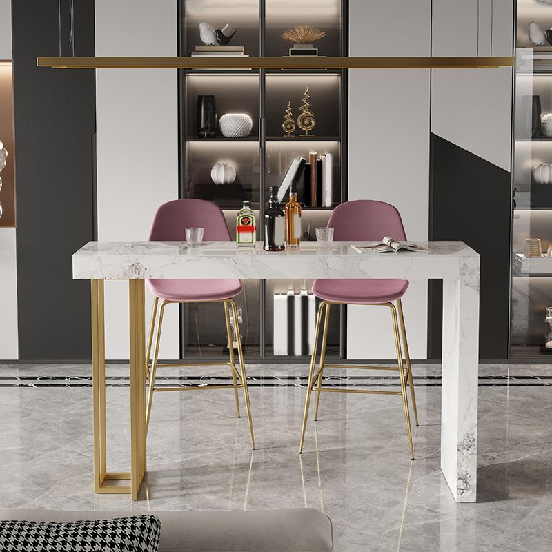 Glam Style Stone Bar Dining Table Rectangle Bar Table for Indoor Clearhalo 'Bar Furniture' 'Bar Tables' 'bar_tables' 'furn' 'furn_bar_tables' 'Furniture' 'Kitchen & Dining Furniture' 1200x1200_acaebf0e-886d-49d0-b939-7ad2f319fa8f