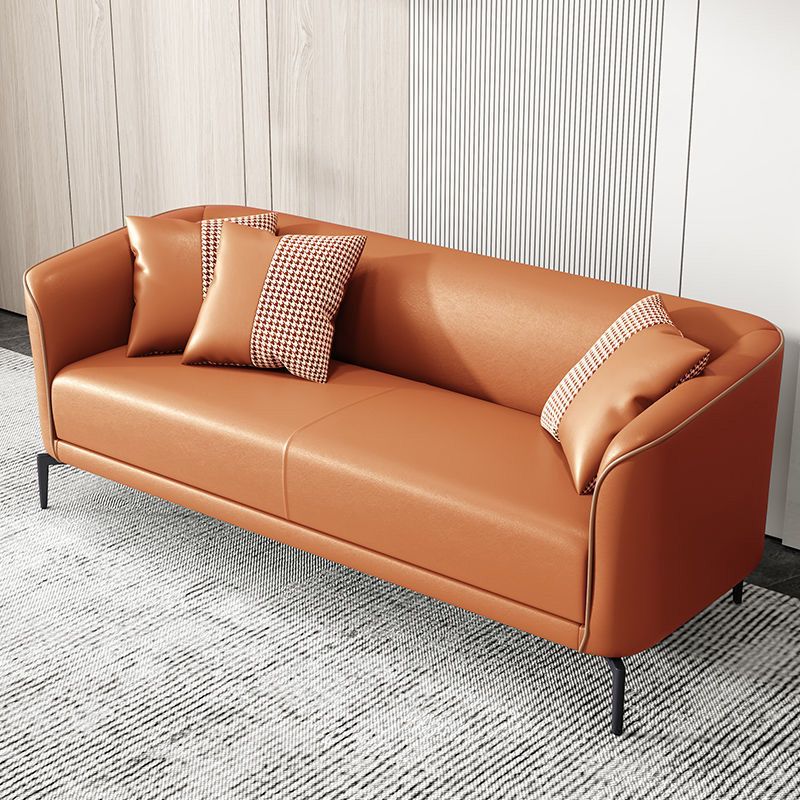 Faux Leather Tuxedo Arm Sofa 25.6" High Settee for Living Room Clearhalo 'furn' 'furn_sofas' 'Furniture' 'furniture_sofas' 'Living Room Furniture' 'Sofa' 'sofas' 1200x1200_acaed9ac-b0a2-46f0-a9e9-05b2ea1e1d52