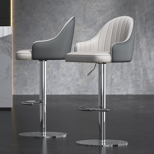 Industrial Backrest Elevatable Counter Stool Iron Cafe Bar Stool with Cushion and Pedal