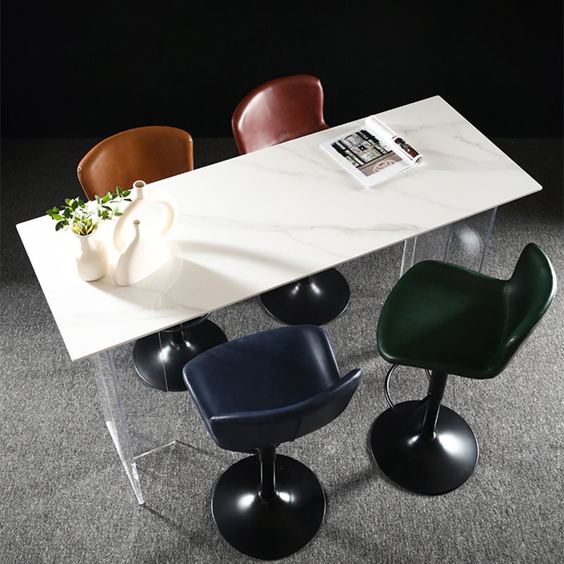 Faux Leather Barstools Adjustable Height Swivel Barstool with Footrest Clearhalo 'Bar Furniture' 'Bar Stools' 'bar_stools' 'furn' 'furn_bar_stools' 'Furniture' 'Kitchen & Dining Furniture' 1200x1200_acb1c6be-4d32-4891-a32f-5c6f2d0336e2