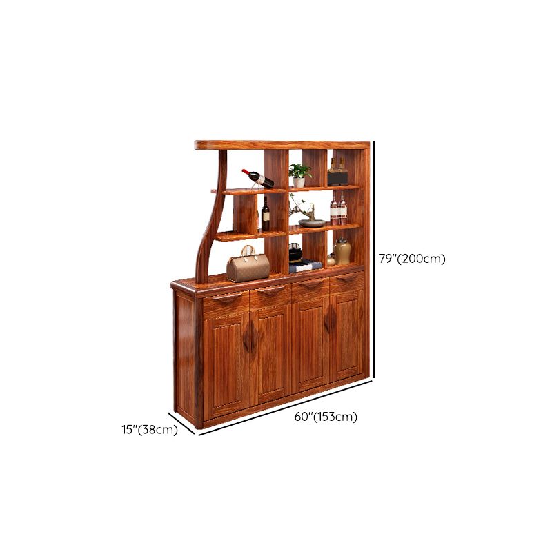 Solid Wood Cabinet in Brown 78.74" Tall Accent Cabinet with Drawers and Shelves Clearhalo 'Cabinets & Chests' 'cabinets_chests' 'furn' 'furn_cabinets_chests' 'Furniture' 'Living Room Furniture' 1200x1200_acb24ea6-b3ee-4061-a3e7-7366dbe3f18b