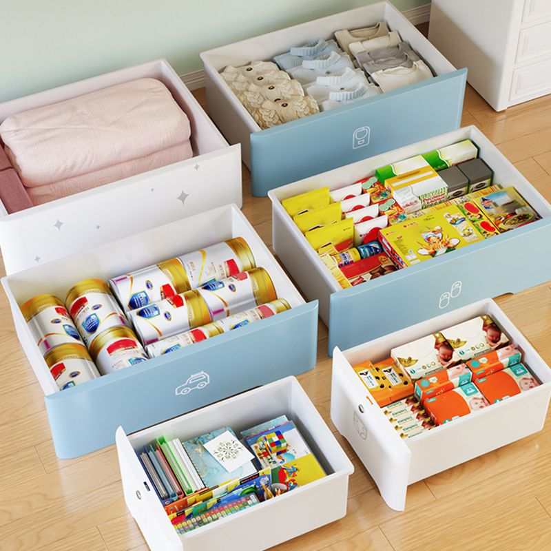 Pink and Blue Non-Hanging Armoire Modern Plastic Storage Cabinet with Drawers Clearhalo 'Armoires & Wardrobes' 'armoires_wardrobes' 'Bedroom Furniture' 'furn' 'furn_armoires_wardrobes' 'Furniture' 1200x1200_acb4ad07-4ccc-4dad-8aa8-a3f3d7f6cfdc