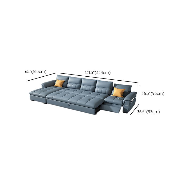 Stainless Steel Blue Genuine Leather Living Room Flared Arm Sofa Clearhalo 'furn' 'furn_sofas' 'Furniture' 'Living Room Furniture' 'Sofa' 'sofas' 1200x1200_acb58081-7e1c-4198-afd4-09e1d9de290d