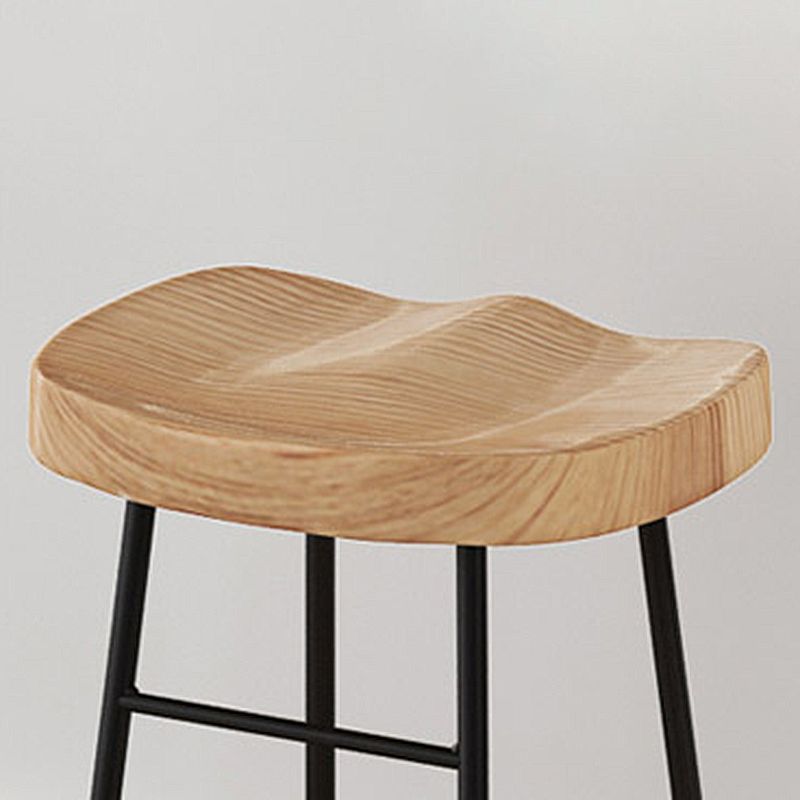 Wood Modern Bar Stool Backless Natural Contoured Seat Stool with Iron Legs Clearhalo 'Bar Furniture' 'Bar Stools' 'bar_stools' 'furn' 'furn_bar_stools' 'furniture_bar_stools' 'Kitchen & Dining Furniture' 'kitchen&dining_furn' 'kitchen' 'kitchen_furn' Furniture' 1200x1200_acb65543-3f56-4b35-aaa9-f89b75a7a02b