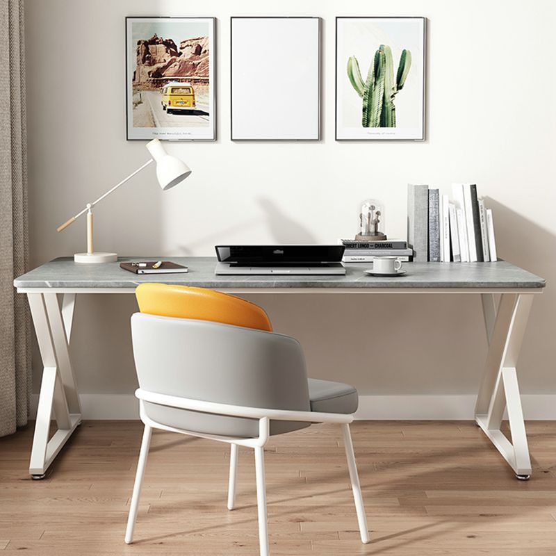 Rectangle Writing Desk Antique Finish Computer Desk with Metal Legs Clearhalo 'furn' 'furn_office_desk' 'Furniture' 'Office Desks' 'Office Furniture' 'office_desk' 1200x1200_acb6d21c-5da5-4ece-bcfe-1c6be4119fdc