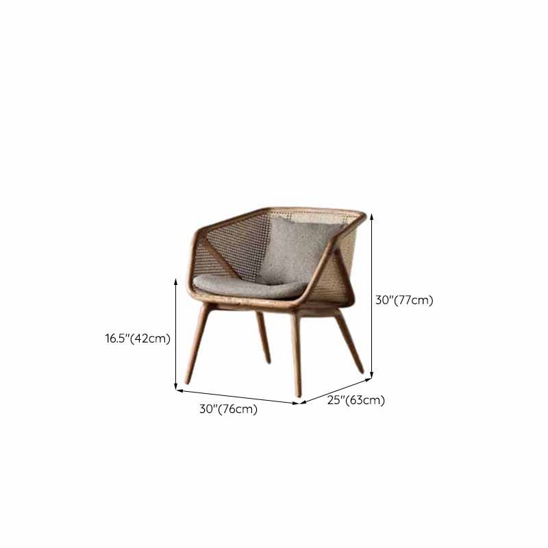 Rattan linnen bank 25.59 "Hoge hellende armbank met losse rug voor woonkamer