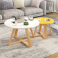Solid Wood Coffee Table Round Cross Legs Bunching Coffee Table Set Clearhalo 'Coffee & Accent Tables' 'Coffee Tables' 'coffee_tables' 'furn' 'furn_coffee_tables' 'Furniture' 'Living Room Furniture' 1200x1200_acb8de9f-4104-4022-9b12-cf4ae6592952