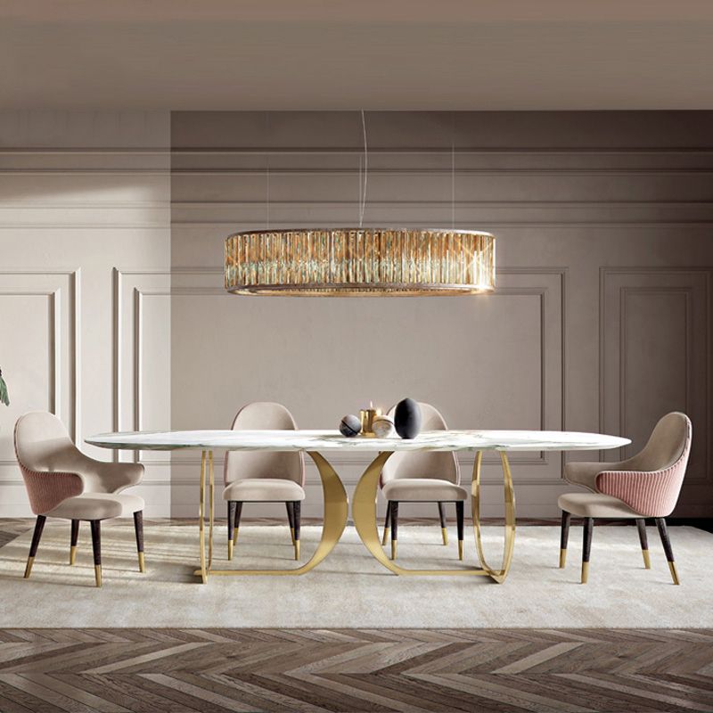 Traditional Luxury Rectangle Dining Table Stainless Steel Table for Indoor Clearhalo ' dining_table' 'Dining Tables & Seating' 'Dining Tables' 'furn' 'furn_dining_table' 'Furniture' 'furniture_dining_table' 'Kitchen & Dining Furniture' 'kitchen&dining_furn' 'kitchen' 'kitchen_dining_table' 1200x1200_acb9009d-6922-4f75-bcfd-bd71f4018d53