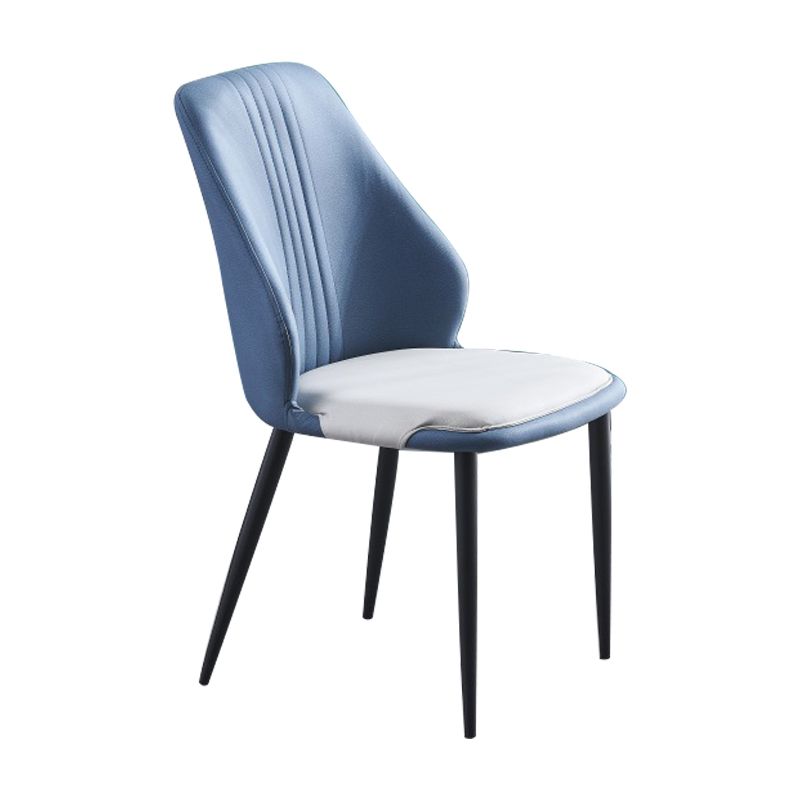 Contemporary Style Metal Chairs Set Dining Kitchen Solid Back Side Chair (Set of 4) Clearhalo ' kitchen&dining_furn' 'Dining Chairs' 'Dining Tables & Seating' 'dining_chair' 'furn' 'furn_dining_chair' 'Furniture' 'furniture_dining_chair' 'Kitchen & Dining Furniture' 'kitchen' 1200x1200_acb90ca7-1197-47fb-b35a-37fcb0efedbb