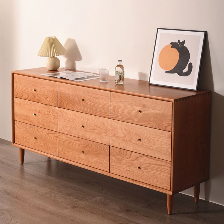 Hedendaags bruin massief houten buffettafel opslagzijdige bord met laden