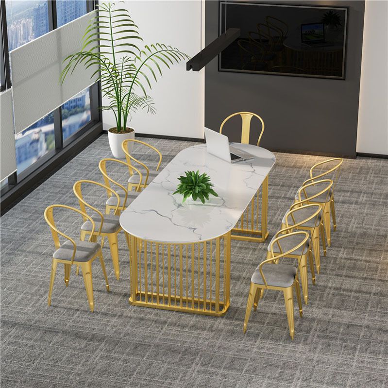 Glam Marble Writing Desk Sled Base Type Office Desk With Metal Legs Clearhalo 'furn' 'furn_office_desk' 'Furniture' 'Office Desks' 'Office Furniture' 'office_desk' 1200x1200_acbb21d8-716f-4aad-8265-327d4ffb3288