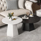 Pedestal 1/2 Black/White Coffee Table Metal Metal Round Cocktail Table