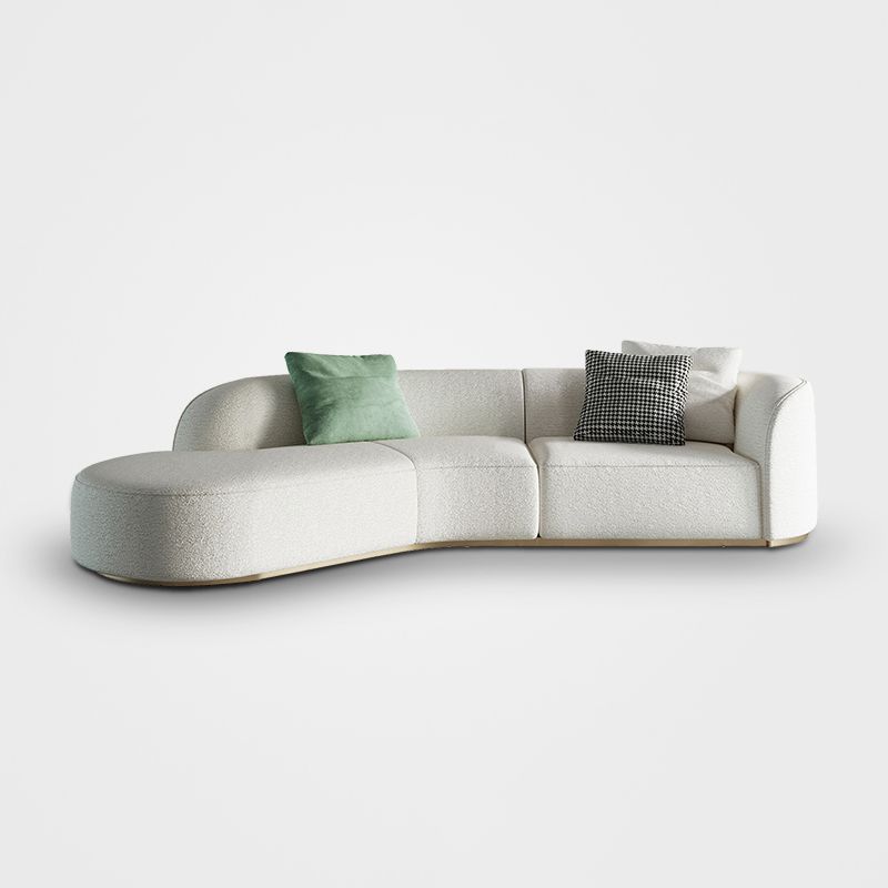 Ultra-Modern Polyester Blend Tight Back Sofa 27.56"High Tuxedo Arm Sofa Clearhalo 'furn' 'furn_sectionals' 'Furniture' 'furniture_sectionals' 'kitchen' 'kitchen_sectionals' 'Living Room Furniture' 'Sectionals' 1200x1200_acbbfc4b-2dc6-4953-baa1-37164674cc52