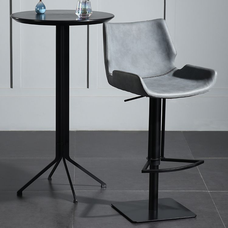 Armless Bar Stools Adjustable Height Dining Stools with Metal Base