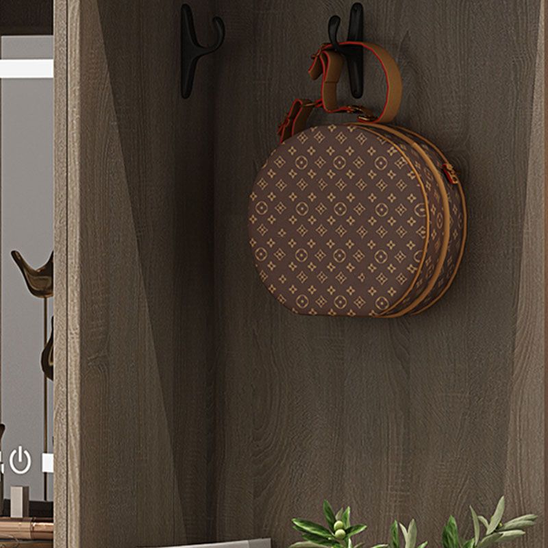 Brown Manufactured Wood Wardrobe Modern Cabinet with Drawers