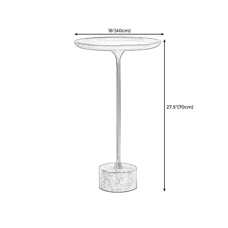 Mid-Century Modern Solid Wood Top End Table Marble Pedestal Sofa Side Table