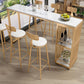 Glam Bar-height Table Stone and White Bar Table with 2 Shelve Clearhalo 'Bar Furniture' 'Bar Tables' 'bar_tables' 'furn' 'furn_bar_tables' 'Furniture' 'Kitchen & Dining Furniture' 1200x1200_acc0b9ea-3216-4cae-b6ba-b4bea3479653