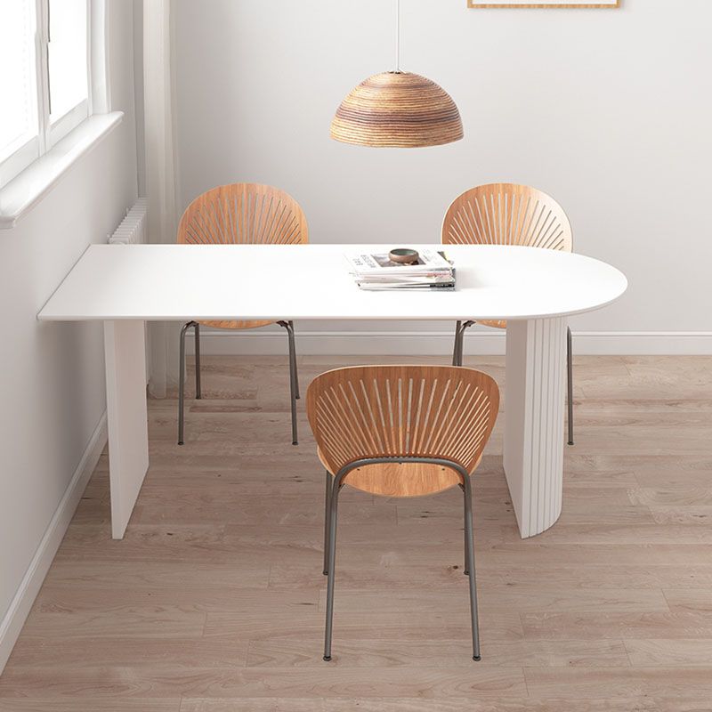 Tavolo da pranzo in stile contemporaneo in pietra doppia pianea del piedistallo