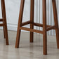 Solid Wood Backless Counter Stool Modern Armless Bar Stool with Wooden Footrest