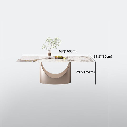 Luxury Sintered Stone Dining Set Rectangle 1/4/5/7/9 Pieces Dining Room Table Set Clearhalo 'Dining Room Sets' 'Dining Tables & Seating' 'dining_room_set' 'furn' 'furn_dining_room_set' 'Furniture' 'furniture_dining_room_set' 'Kitchen & Dining Furniture' 1200x1200_acc51fb5-e67e-49f7-9d03-566737dc6be2