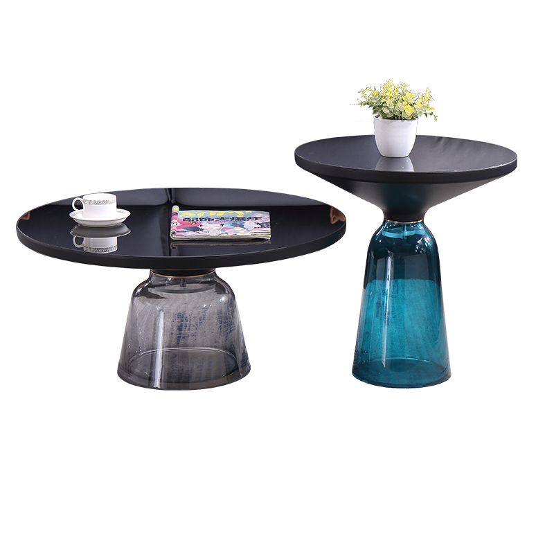 Nordic style Glass Side End Table Stone Top Drum End Table for Living Room Clearhalo 'Coffee & Accent Tables' 'End & Side Tables' 'end_side_table' 'end_side_tables' 'furn' 'furn_end_side_tables' 'Furniture' 'furniture_end_side_table' 'Living Room Furniture' 1200x1200_acc5b1ce-06b6-4cd6-ad43-cf01189d1ee0
